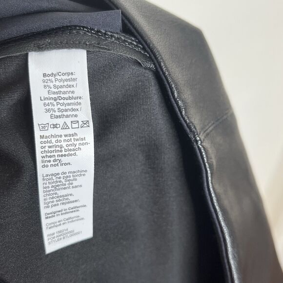 HONEYLOVE Vegan Leather Legging Black Womens 1X Faux Shaping Ankle Zipper - Picture 10 of 10